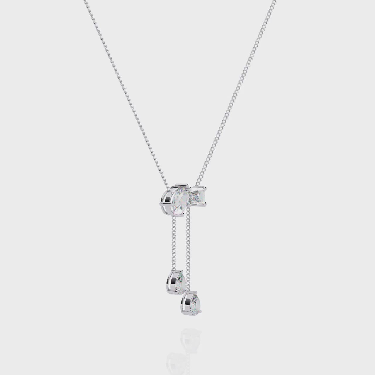 Fancy Multi Shape Drop Diamond Necklace