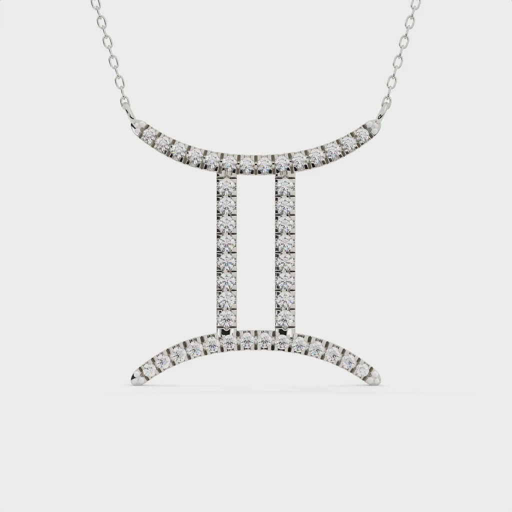 1 Carat Gemini Zodiac Sign Lab Grown Diamond Pendant