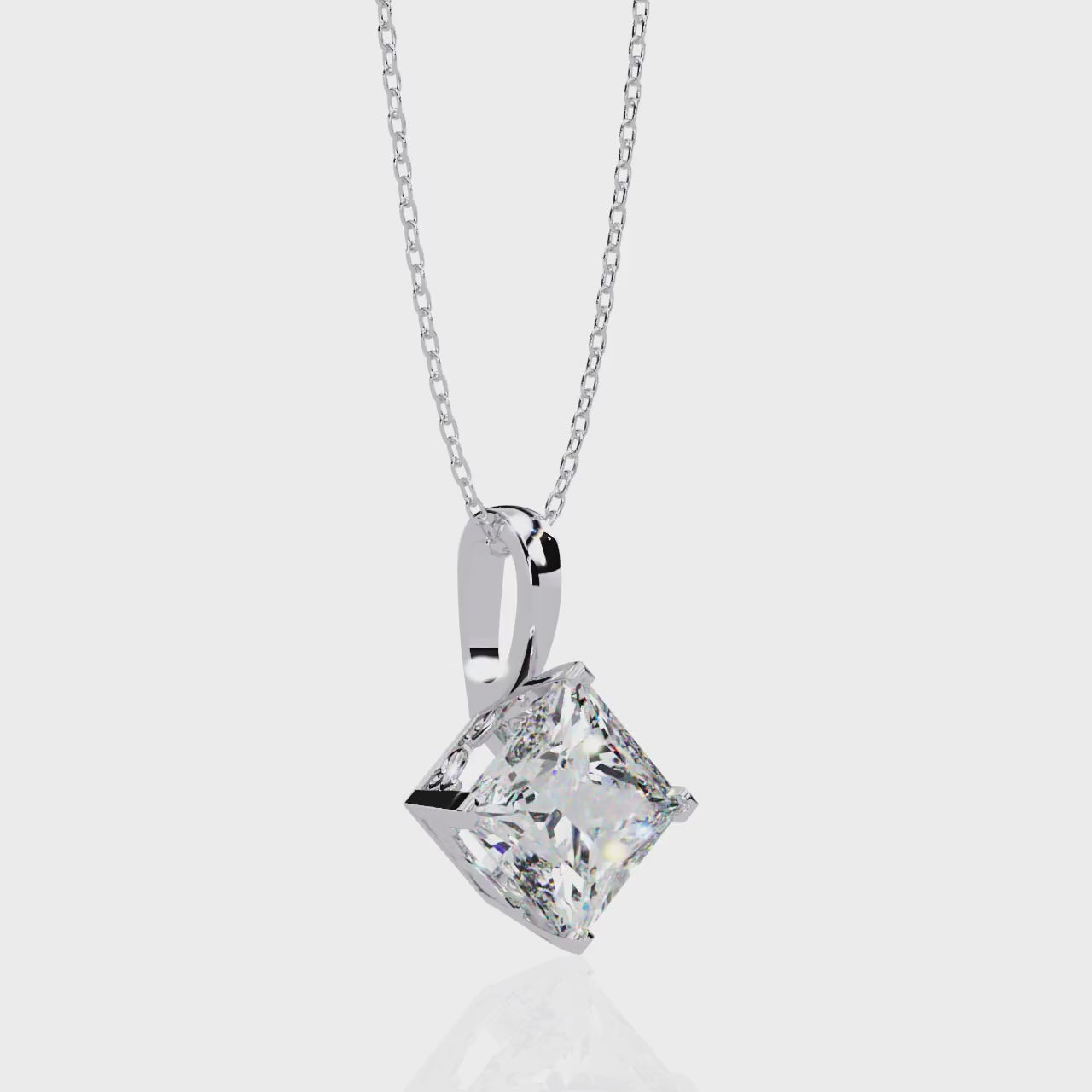 Lab Grown Princess Cut Diamond Basket Pendant