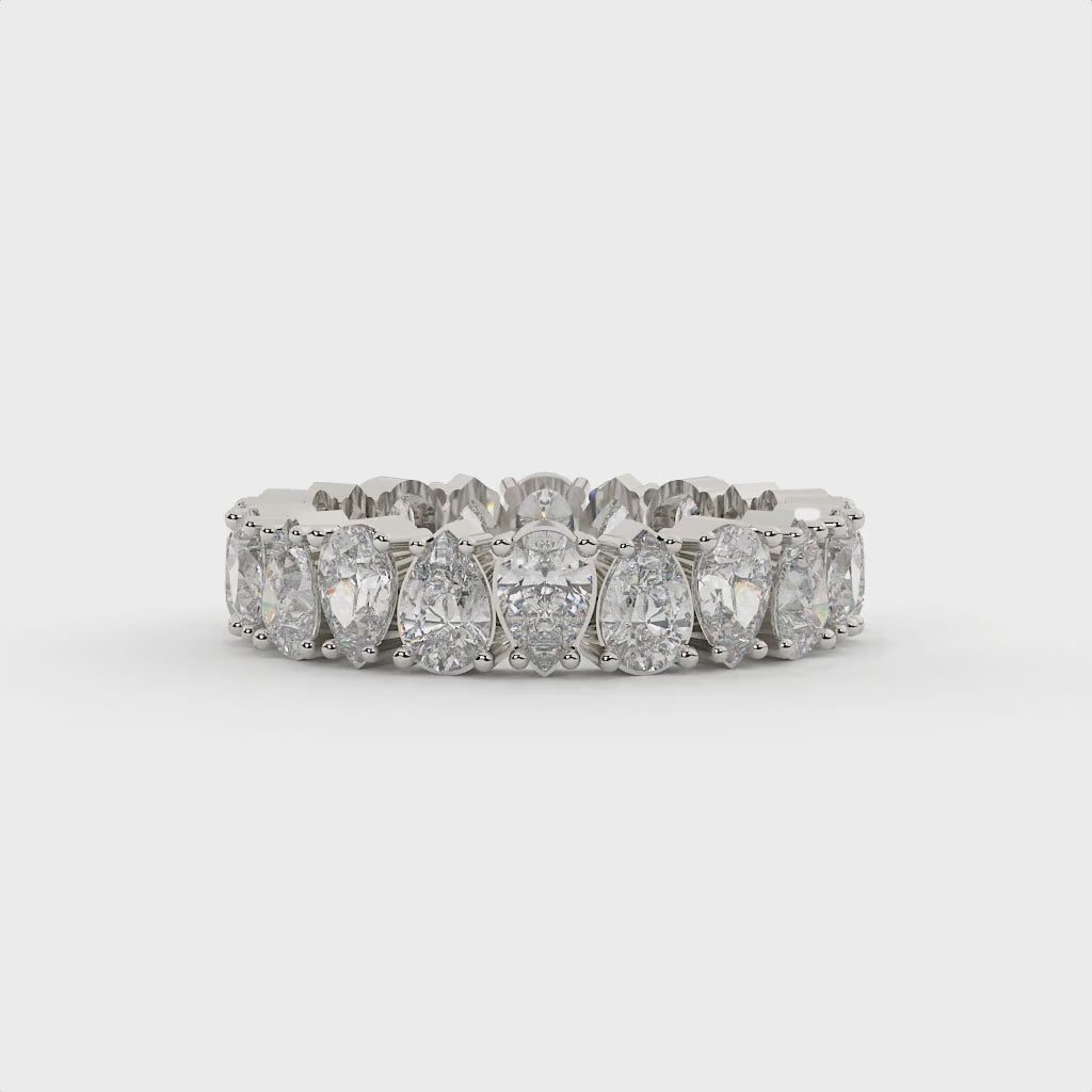 3 Carat Pear Diamond Eternity Wedding Band
