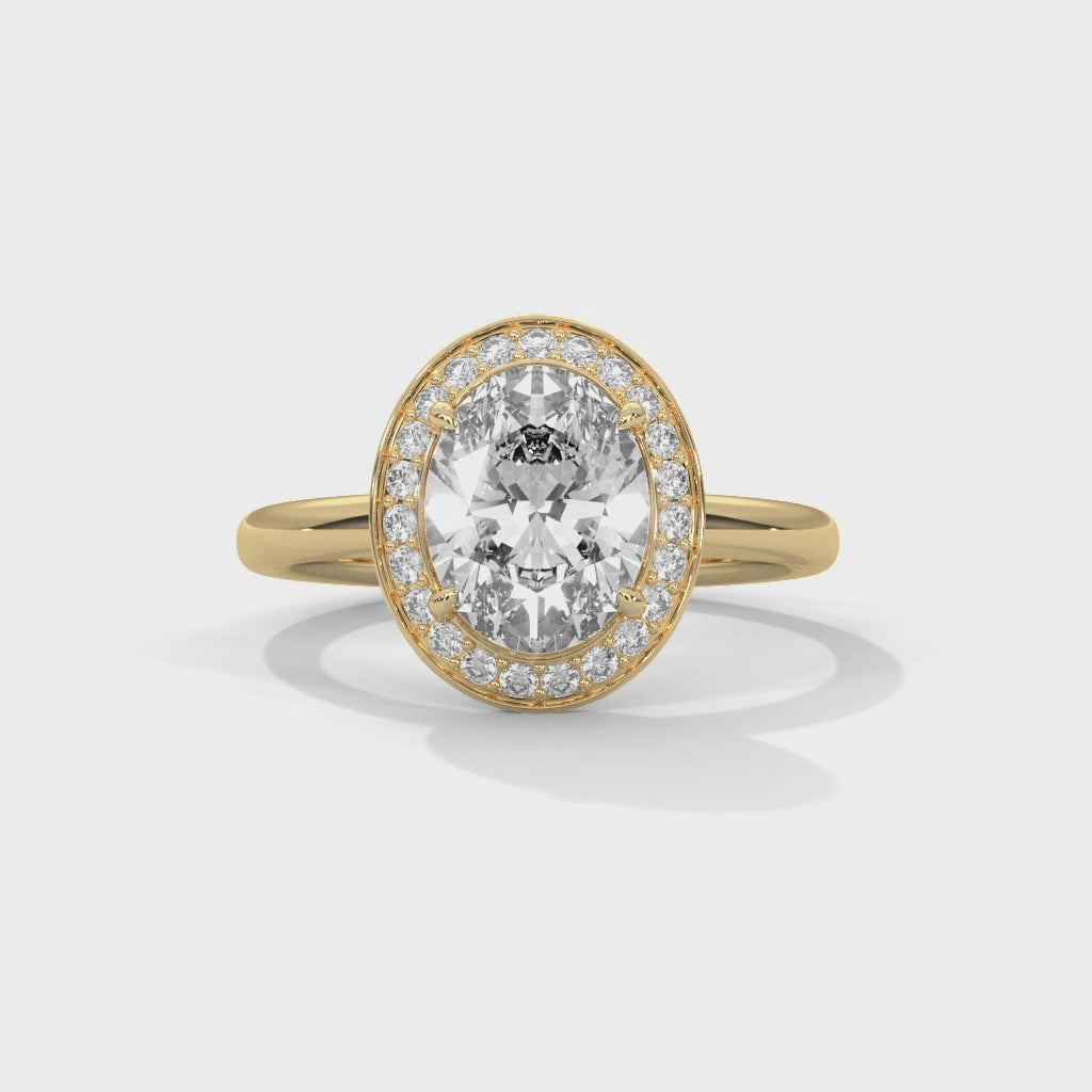 Oval Cut Lab Diamond Halo Ring