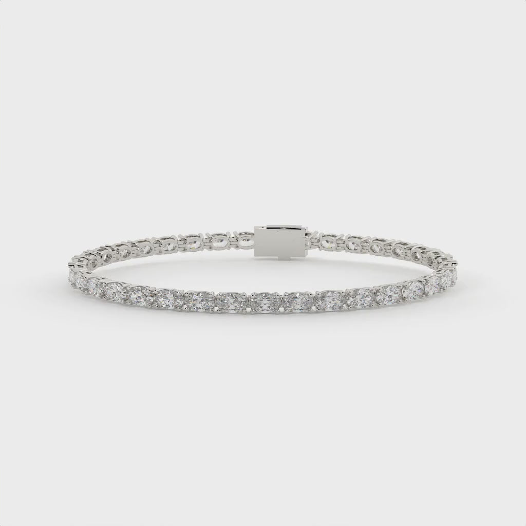 7.14 Carat Multiple Oval Cut Lab Diamond Tennis Bracelet
