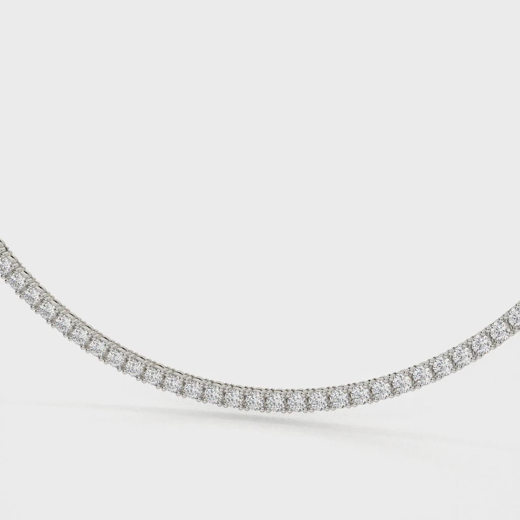 21.6 Carat Round Cut Lab Diamond Necklace