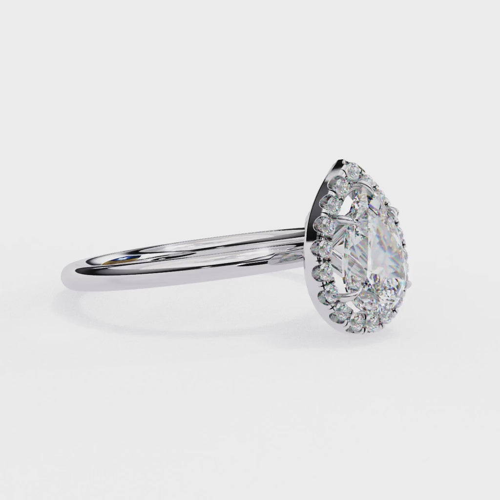 Lab Grown Diamond Pear Shape Halo ring