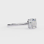 Cushion Diamond Solitaire Ring With Gold Band