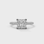 2 Carat Princess Diamond Solitaire Accent Ring