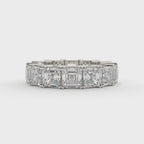 2.15 Carat Lab Grown Diamond Square Emerald Cut Eternity Band