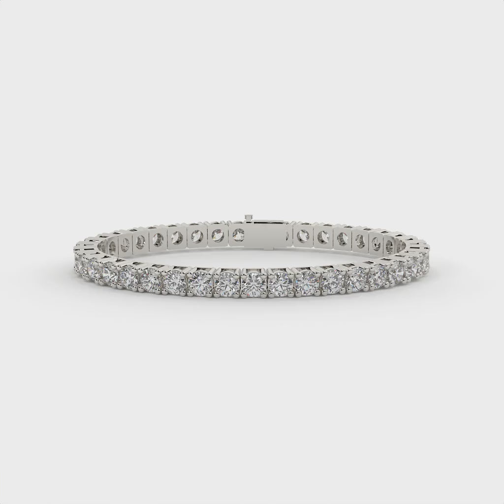 3.31 Carat Modern Round Cut Lab Grown Diamond Tennis Bracelet