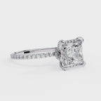 Princess Cut Diamond Solitaire Accent Ring