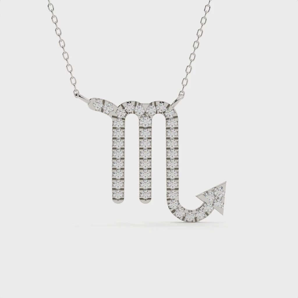 Round Lab Diamond Scorpio Zodiac Pendant