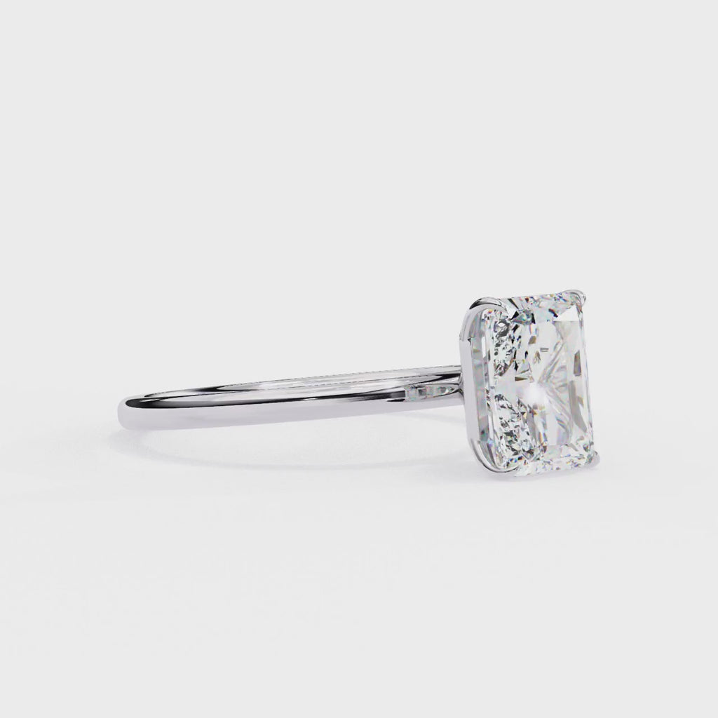 Solitaire Engagement Ring With Radiant Lab Diamond