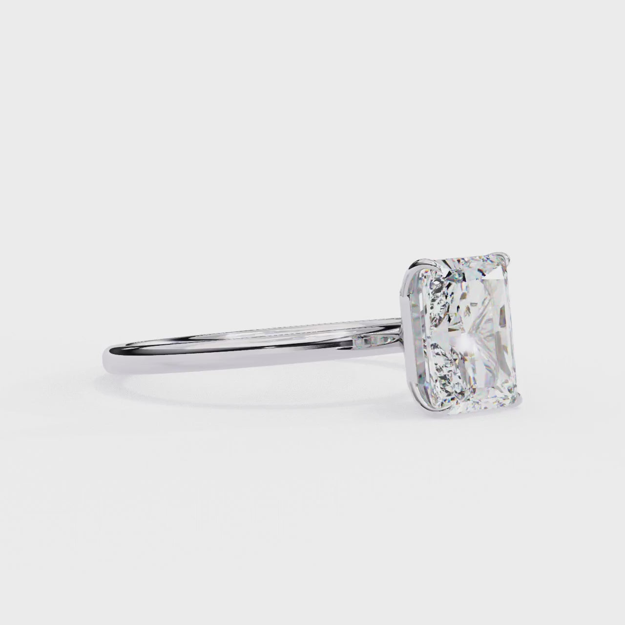 Radiant Lab Diamond Solitaire Engagement Ring