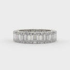 Emerald Diamond Eternity Ring With Prong Setting