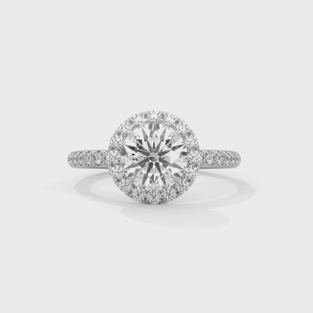 Round Diamond Halo Solitaire Engagement Ring
