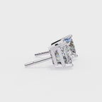 Princess Cut Stud with V Prong Setting