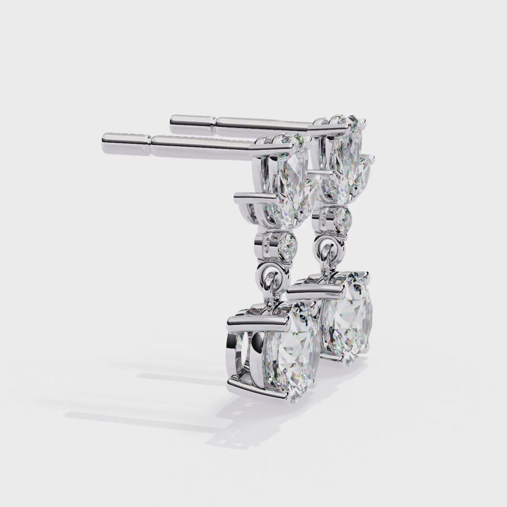 Multi Shape Lab Diamond Dangler Earrings