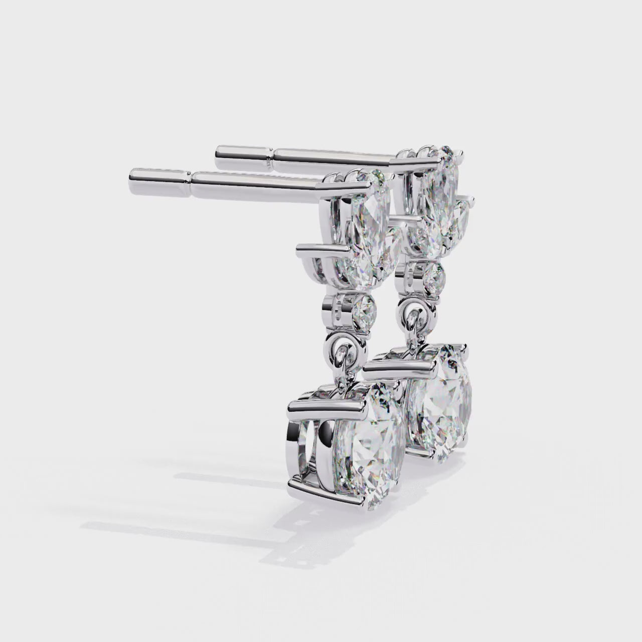 Multi Shape Lab Diamond Dangler Earrings