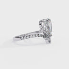 1.50 Carat Pear Cut Diamond Solitaire Accent Ring