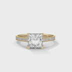 2 Carat Princess Daimond Solitaire Accent Engagement Ring