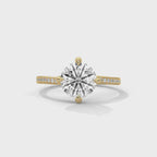 Solitaire Accent Diamond Engagement Ring With 4 Prongs