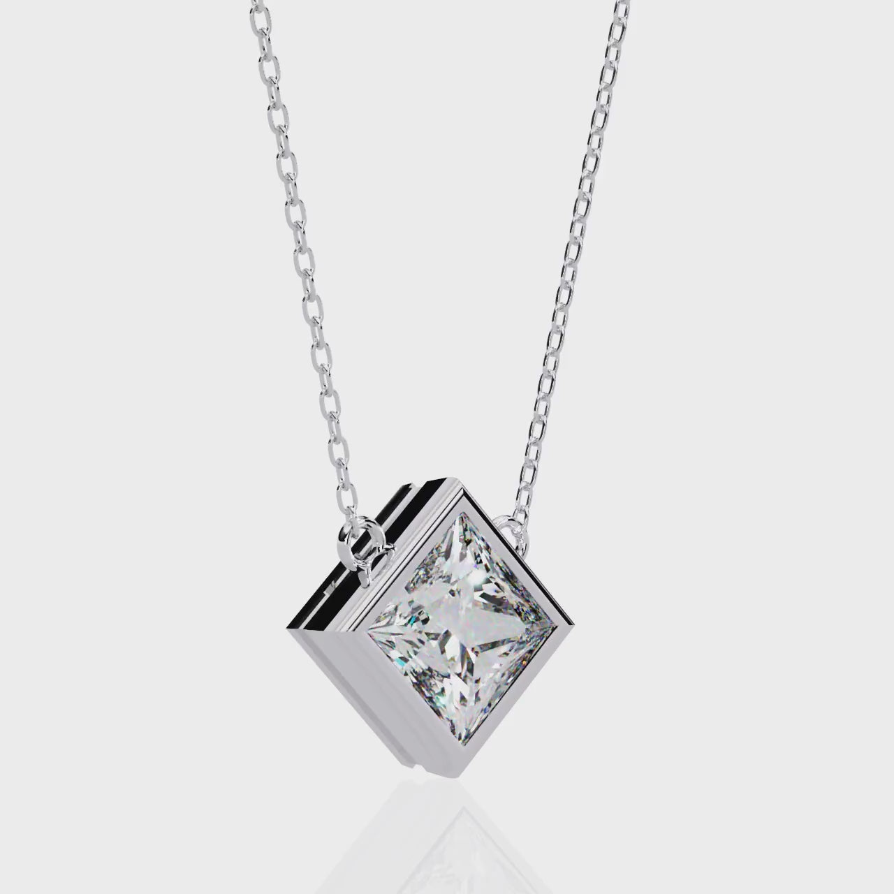 Stylish Princess Bezel Pendant