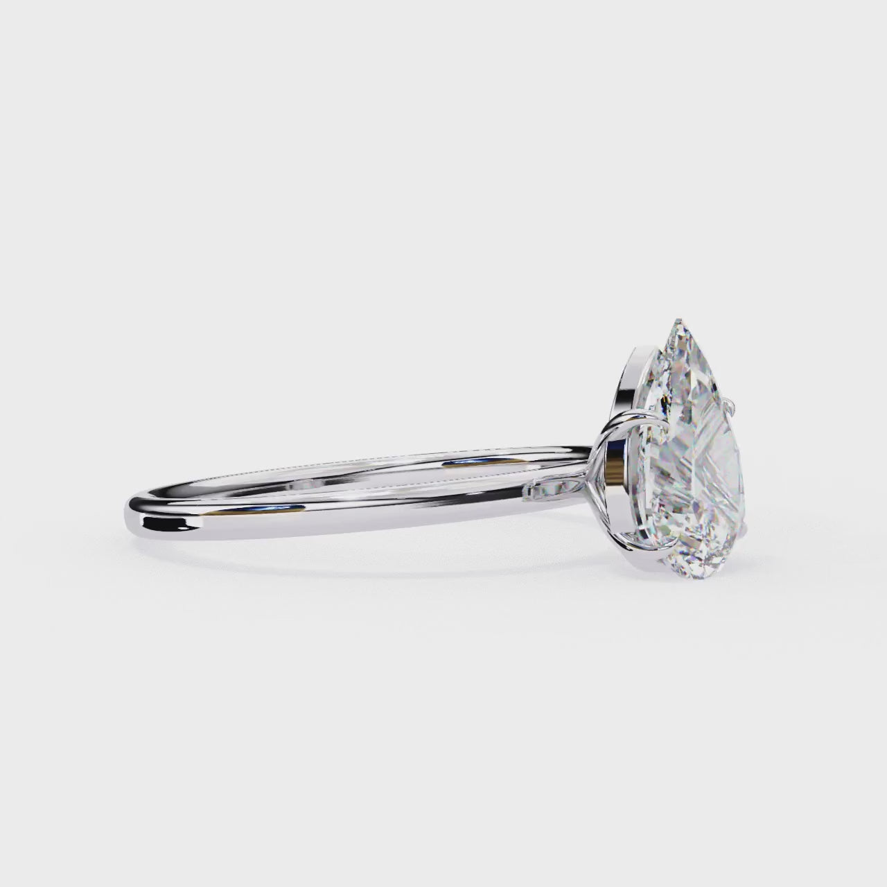 Classic Pear Diamond Solitiare Engagement Ring