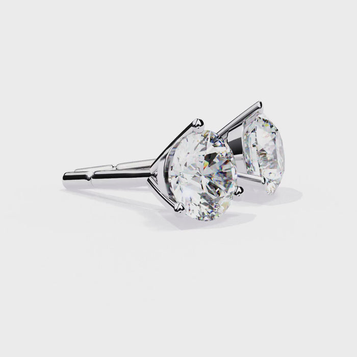 Lab Grown Tiny Round Cut Diamond Stud Earrings