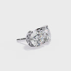 Round Cut Lab Grown Diamond Earrings With 4 Prong