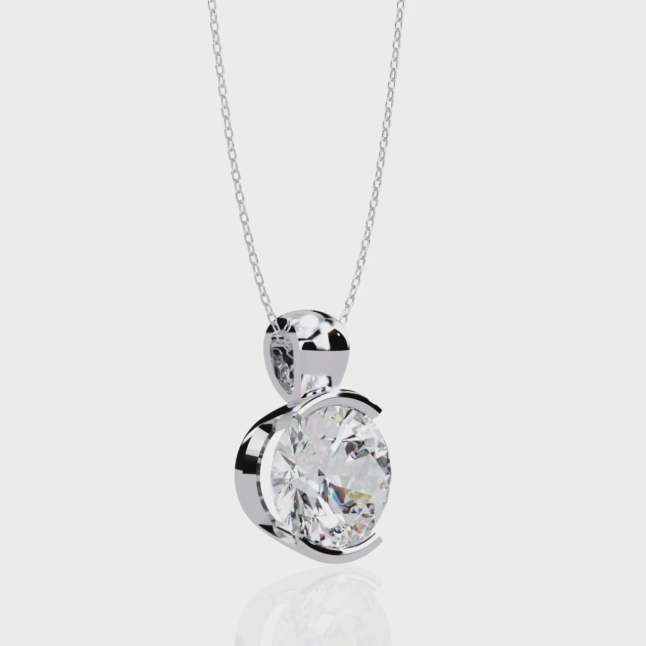 Stylish Round Half Bezel Pendant