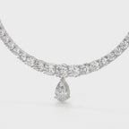 Carat Pear And Round Diamond Drop Necklace