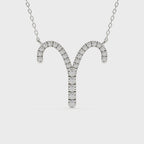 Round Diamond Aries Zodiac Sign Pendant
