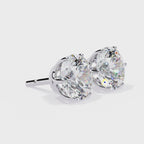 Round Diamond Stud Earrings 6-Prong Basket Setting