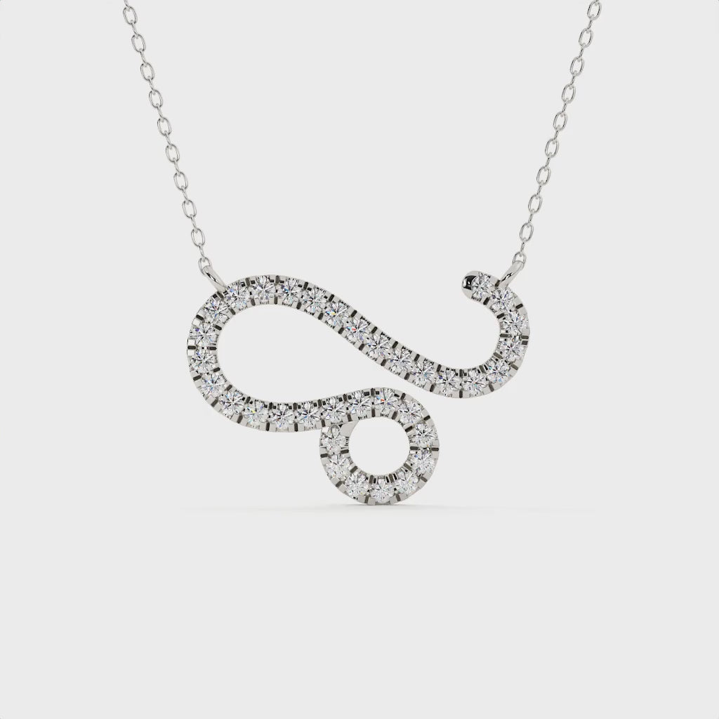 1 Carat Round Cut Lab Grown Diamond Leo Pendant