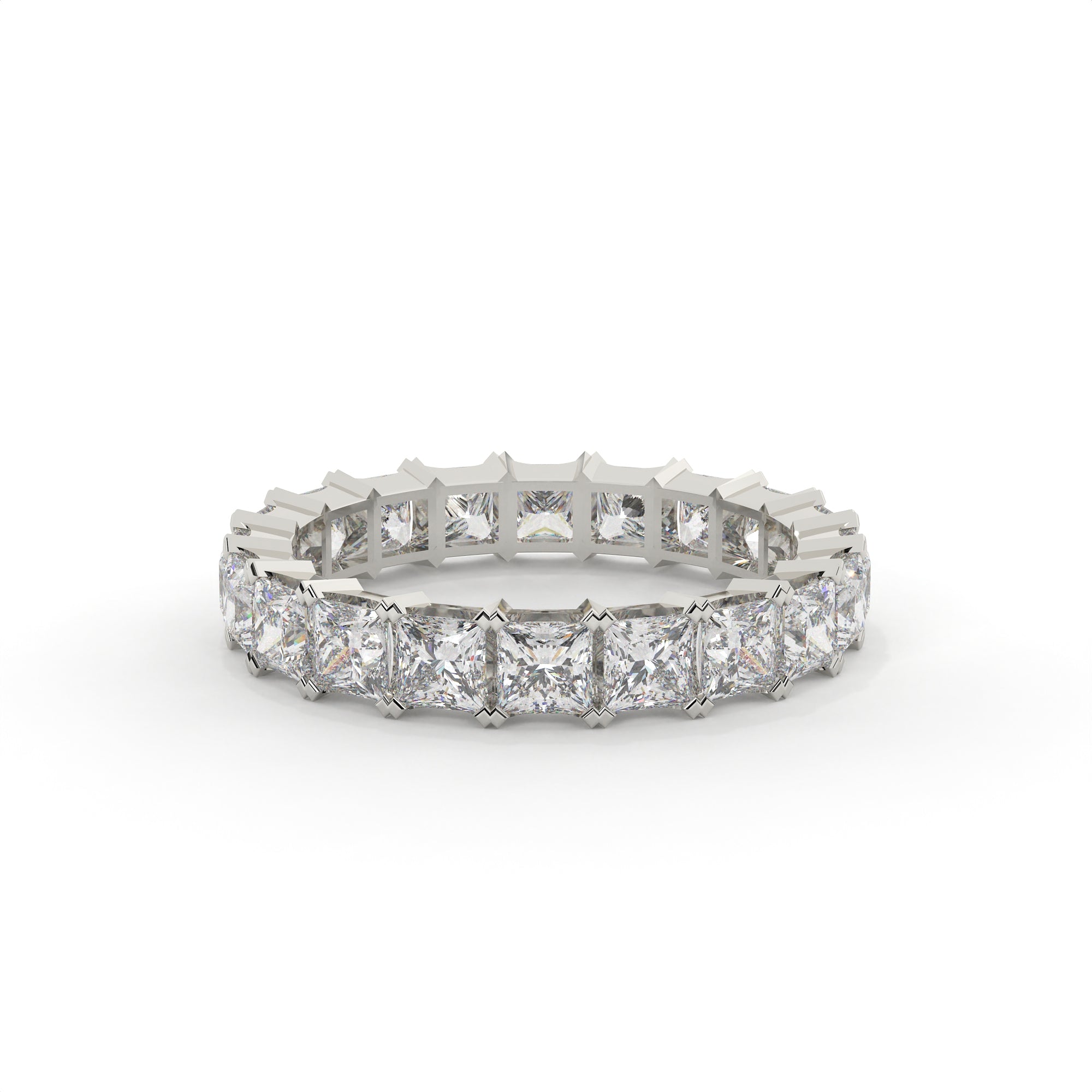 Diamond eternity ring on a white background