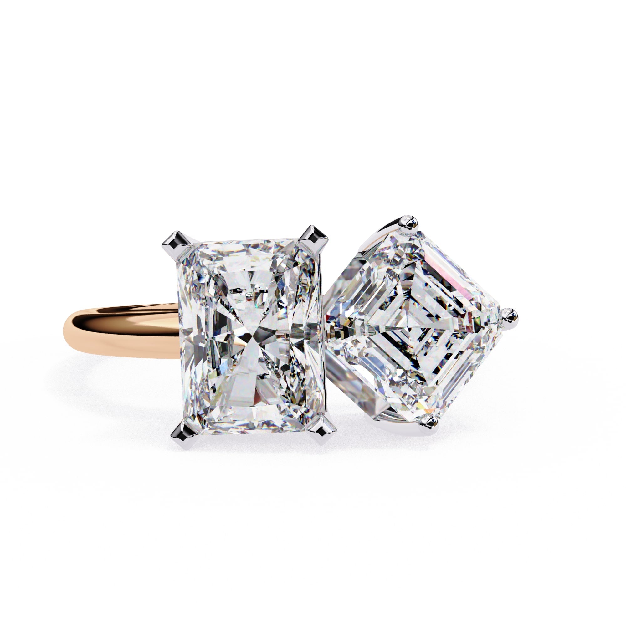 Diamond earrings on a white background