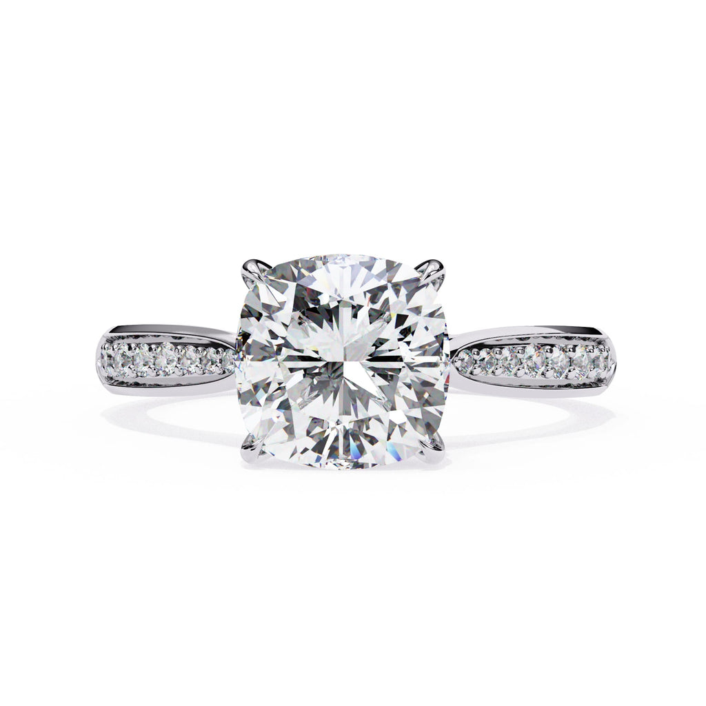 Diamond ring with a white background