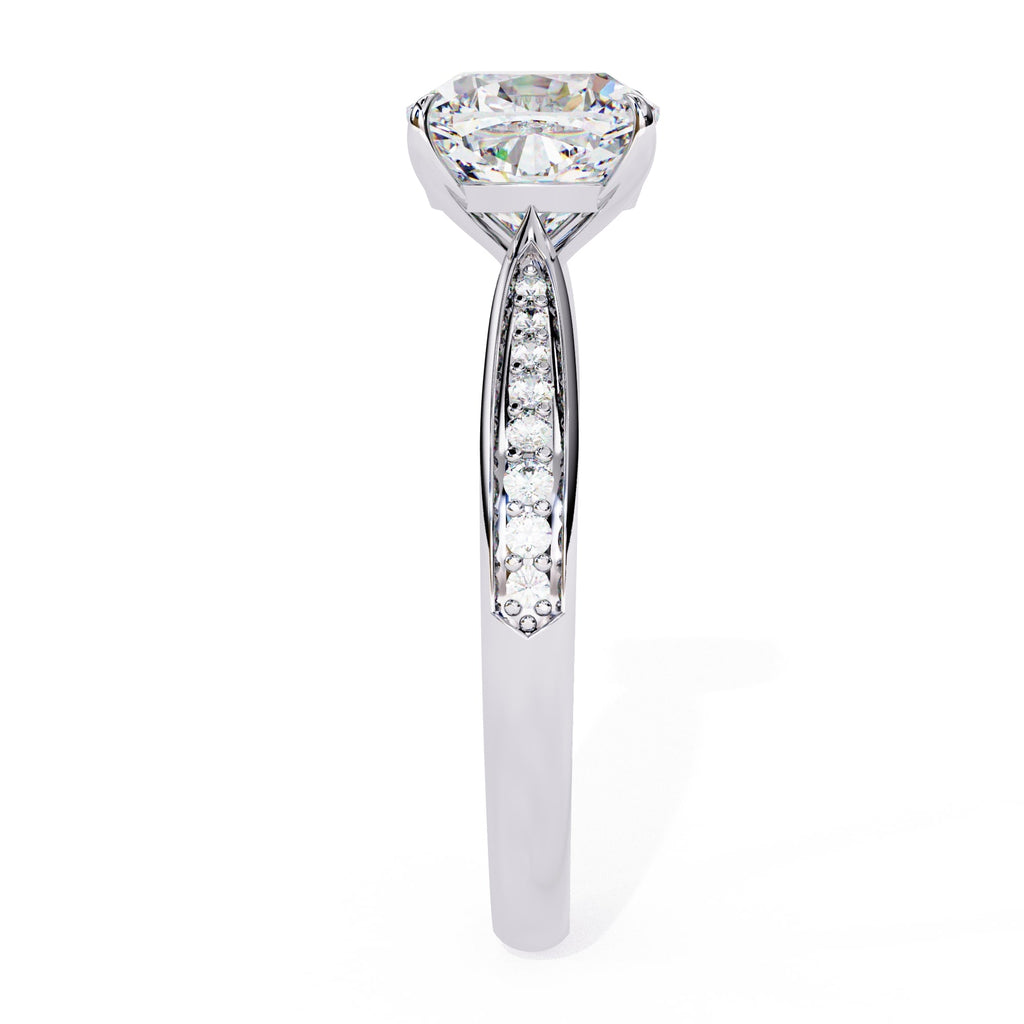 Diamond ring with a white background