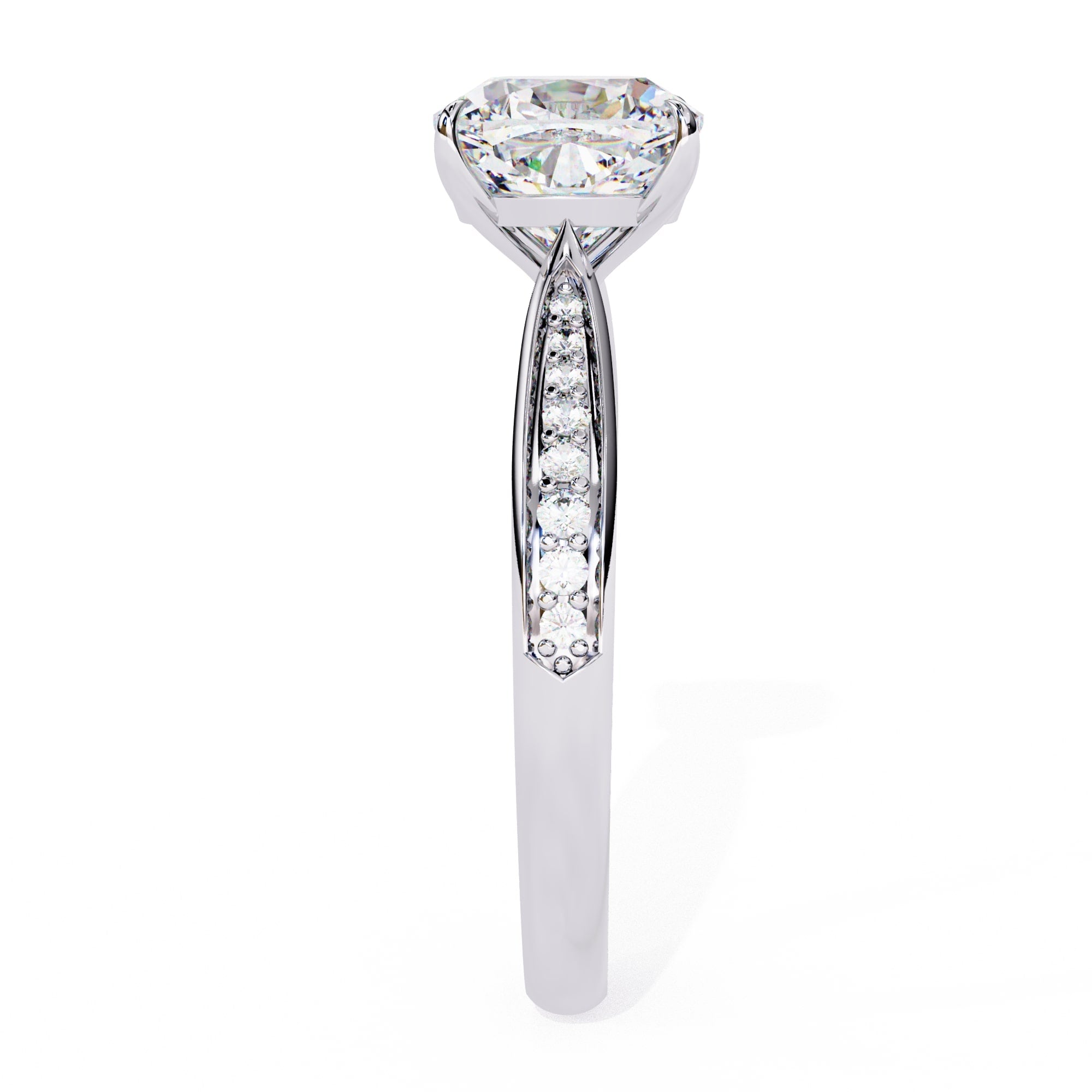 Diamond ring with a white background