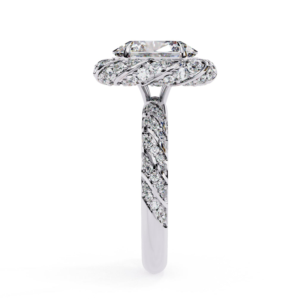Diamond ring with a white background