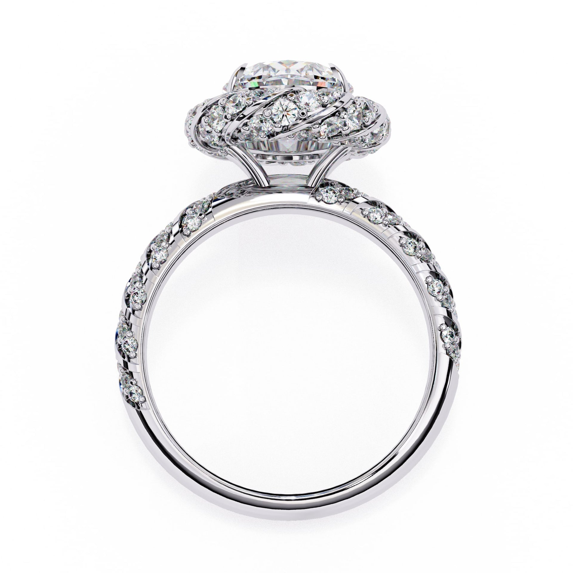 Diamond ring with a white background