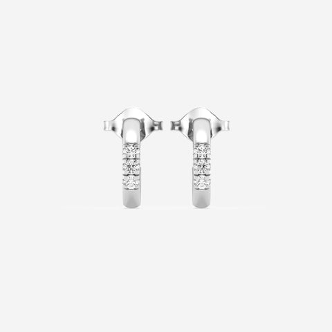 Pave 3/4th Huggie Hoop Earrings w/ Pushbacks