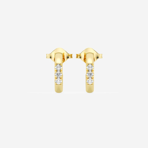 Pave 3/4th Huggie Hoop Earrings w/ Pushbacks