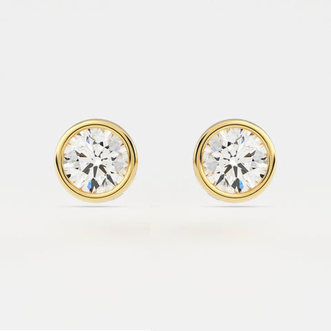 Bezel Set Diamond Martini Stud Earrings