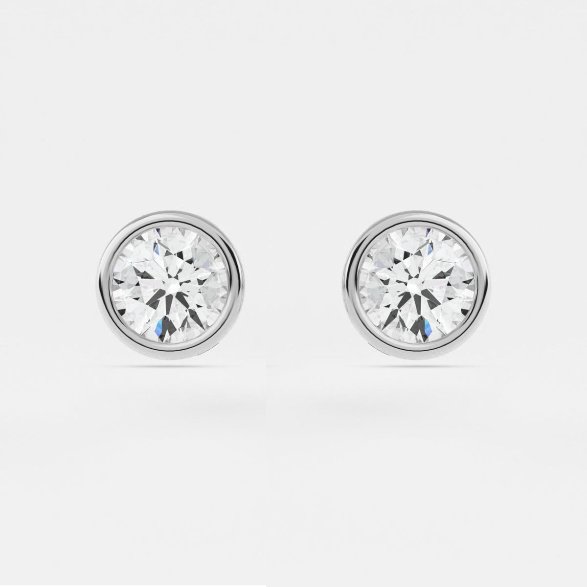 Bezel Set Diamond Martini Stud Earrings