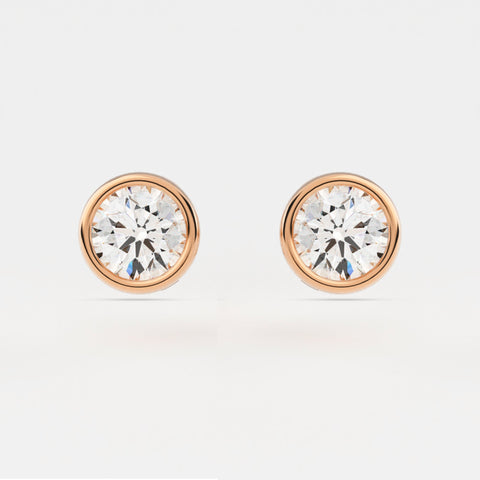 Bezel Set Diamond Martini Stud Earrings