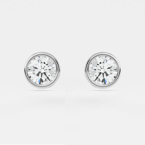 Bezel Set Diamond Martini Stud Earrings