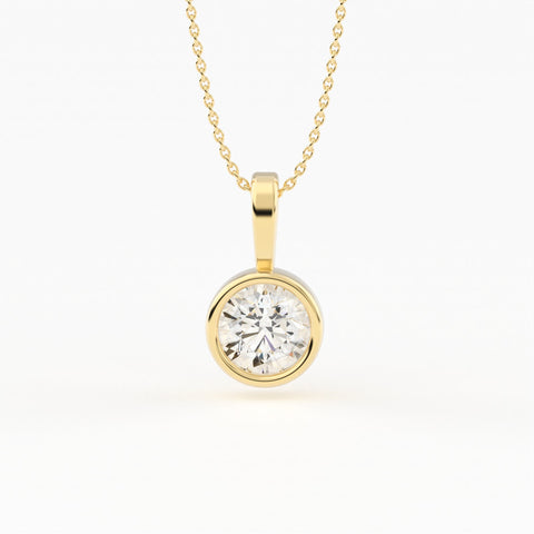 Full Bezel Circle Solitaire Pendant