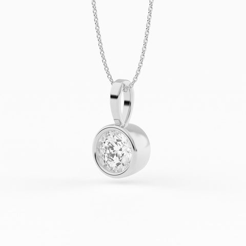 Full Bezel Circle Solitaire Pendant