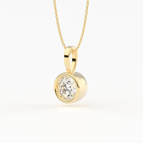 Full Bezel Circle Solitaire Pendant