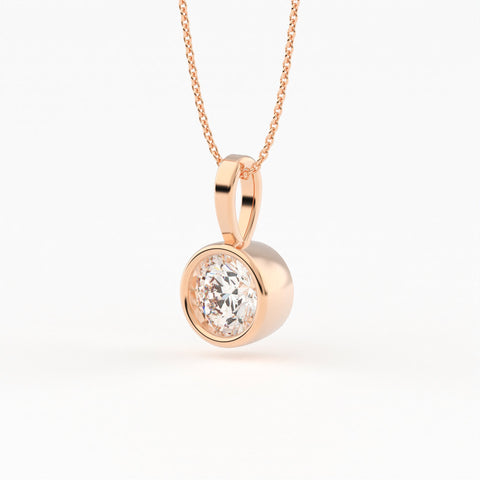 Full Bezel Circle Solitaire Pendant